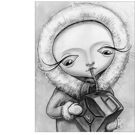 character warm-up aquarell on paper
