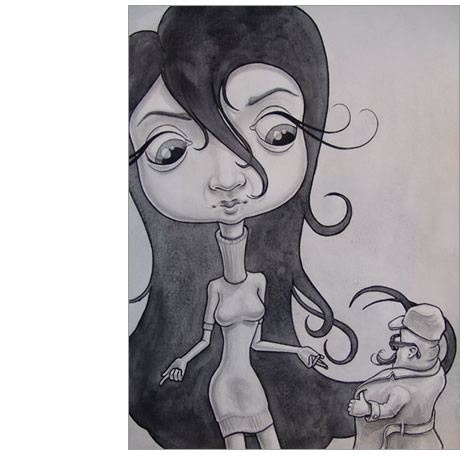 character aquarell on paper