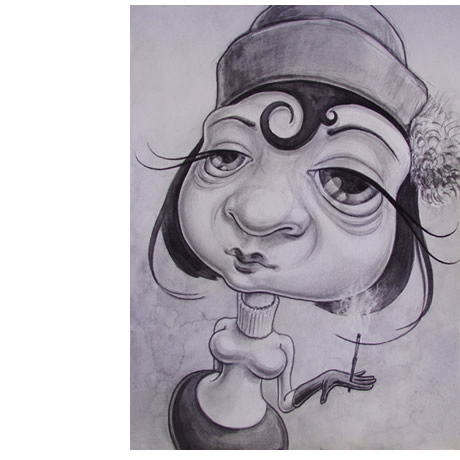 character selma aquarell on paper