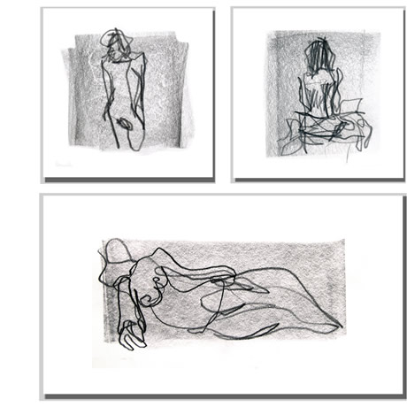 drawing figural graphit on paper