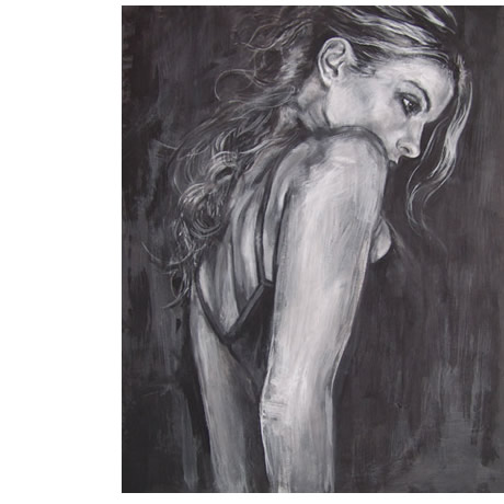 painture carmen portraits acrylics on canvas monochrome